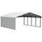 Arrow Storage Products Galvanized Steel Carport, W/ 1-Sided Enclosure, Compact Car Metal Carport Kit, 20'x20'x7', Eggshell CPH202007ECL1 - alternate 1
